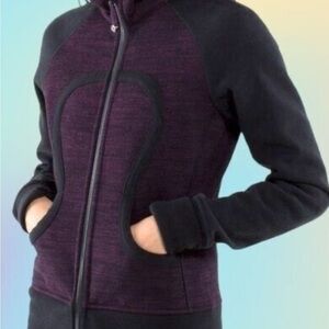 Lululemon Plum and Black Scuba Hoodie-Size 2